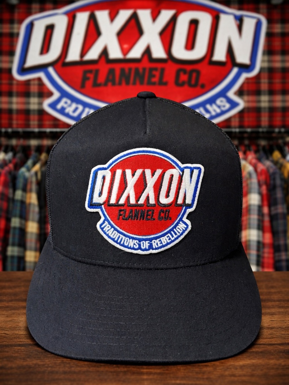 Dixxon Flannel Co Tradition of Rebellion Black Red Blue Snapback Trucker Hat New